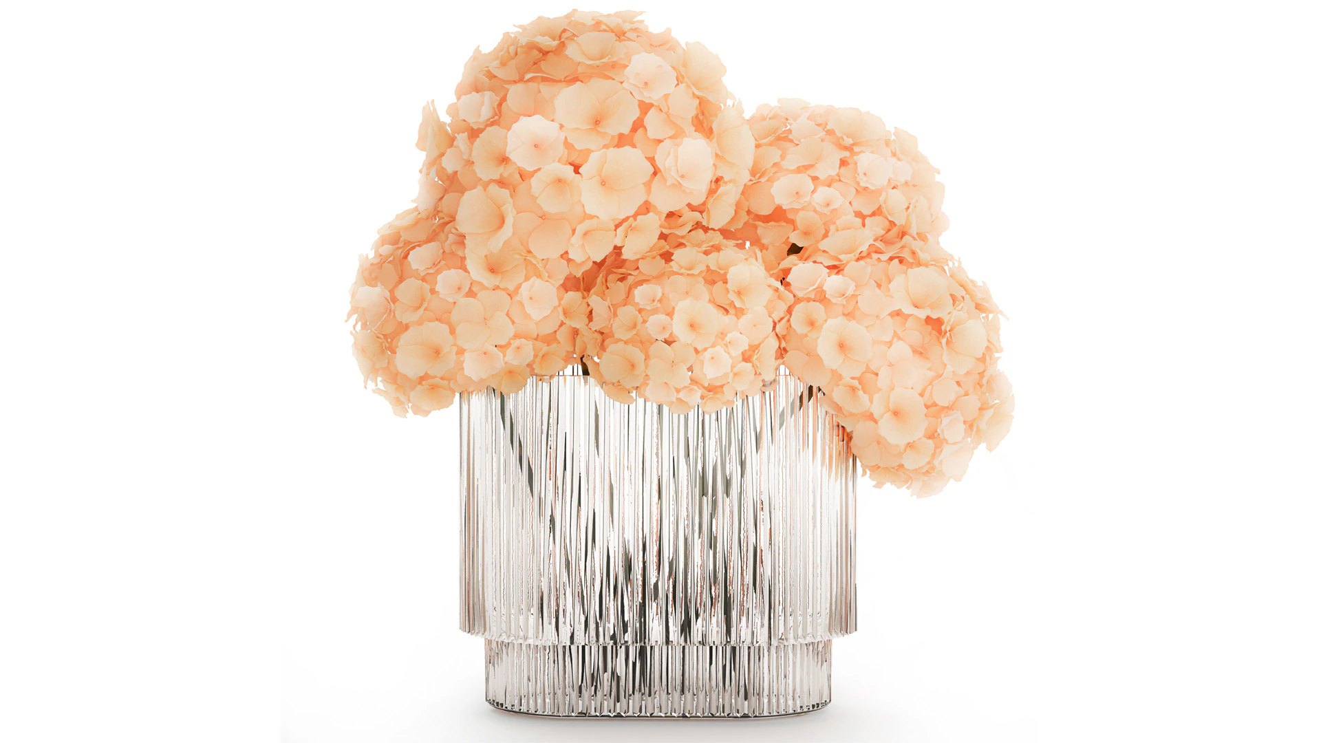 Buqu&ecirc; Pequeno Em Vaso De Vidro Com Hort&ecirc;nsia 576 Modelo 3D .c4d .max .obj .3ds .fbx .stl .blend 