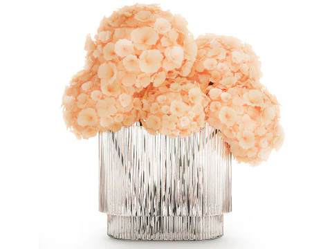 수국이 담긴 유리 꽃병의 작은 꽃다발 576 3D 모델