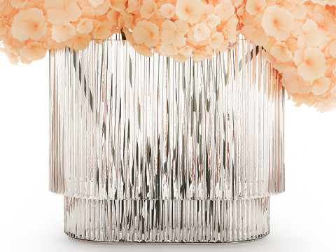 Small Bouquet In A Glass Vase With Hydrangea 576 3D Model