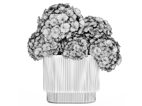 Buqu&ecirc; Pequeno Em Vaso De Vidro Com Hort&ecirc;nsia 576 Modelo 3D