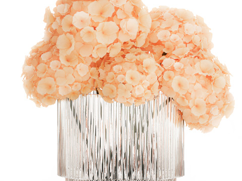 Small Bouquet In A Glass Vase With Hydrangea 576 3D Model
