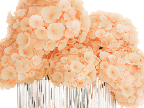 Small Bouquet In A Glass Vase With Hydrangea 576 3D Model