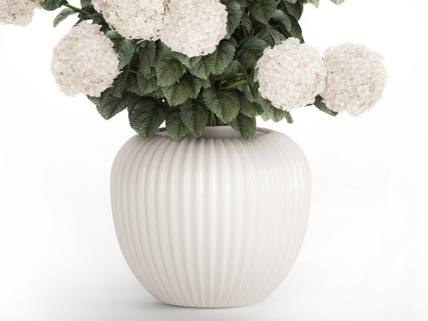 Festive Bouquet In A Ceramic Vase White Hydrangea 580 3D Model