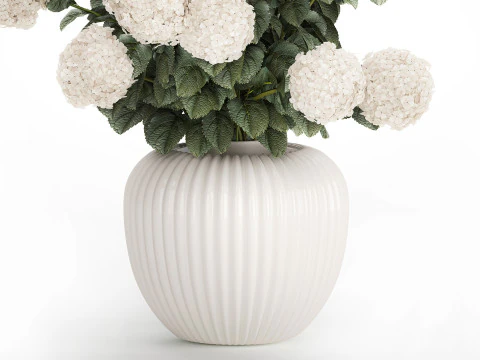 Festive Bouquet In A Ceramic Vase White Hydrangea 580 3D Model