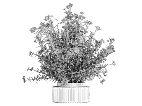 Vaso de vidro buqu&ecirc; festivo oleandro branco Nerium 587 Modelo 3D