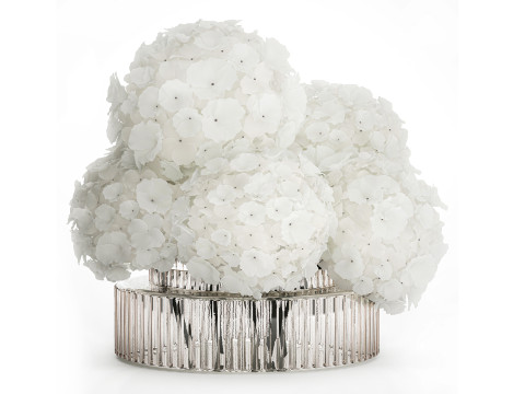 Festive Bouquet In A Glass Vase White Hydrangea 591 3D Model