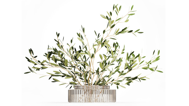 Realistic flower bouquet decoration of olive branches 592 Modelo 3D .c4d .max .obj .3ds .fbx .stl .blend