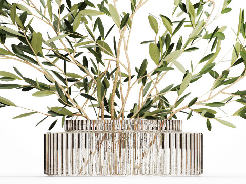 Realistic flower bouquet decoration of olive branches 592 Modelo 3D
