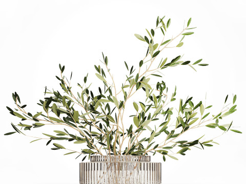 Realistic flower bouquet decoration of olive branches 592 Modelo 3D