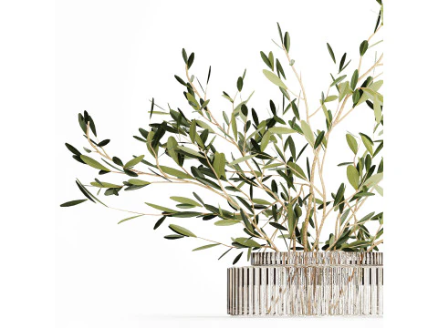 Realistic flower bouquet decoration of olive branches 592 3D Model