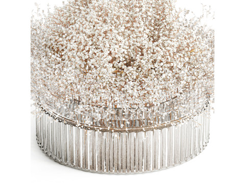White branches flowers Gypsophila lunnik glass vase 606 3D Model