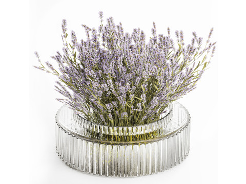 Small Bouquet Of Wild Flowers Lavender In A Vase 607 Model 3D