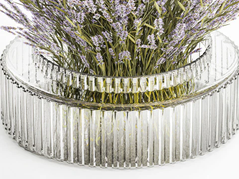 Pequeno Buqu&ecirc; De Flores Silvestres Lavanda Em Vaso 607 Modelo 3D