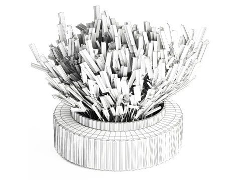 Pequeno Buqu&ecirc; De Flores Silvestres Lavanda Em Vaso 607 Modelo 3D