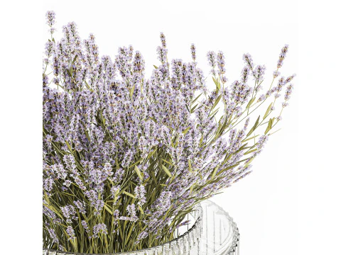 Pequeno Buqu&ecirc; De Flores Silvestres Lavanda Em Vaso 607 Modelo 3D