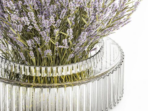 Pequeno Buqu&ecirc; De Flores Silvestres Lavanda Em Vaso 607 Modelo 3D