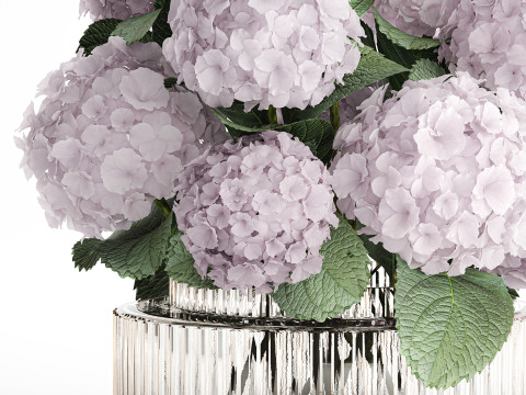 Modern Realistic Bouquet Vase Lilac Pink Hydrange 613 3Dモデル