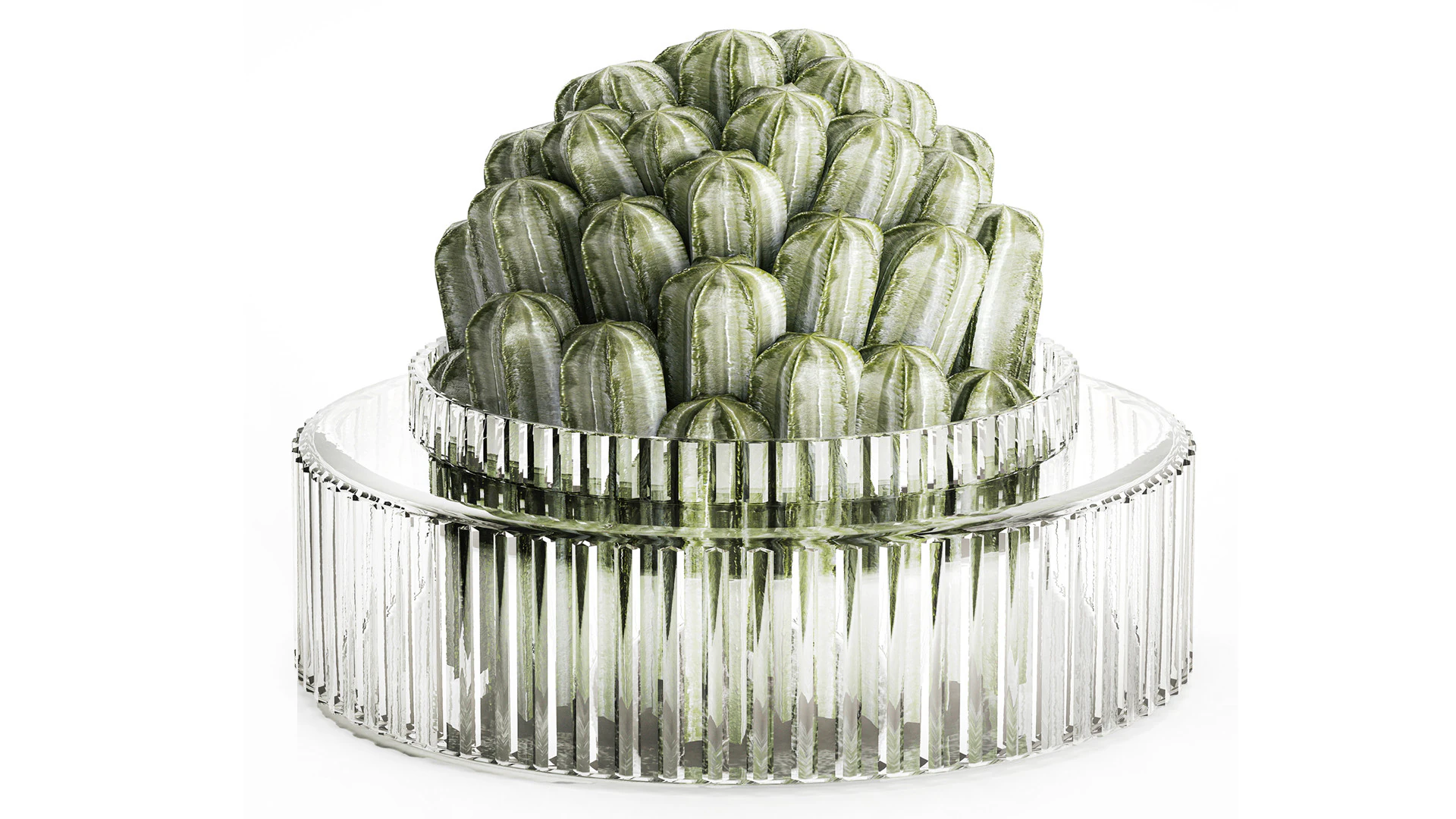 Bouquet Flowers Realistic Cactus minimalist Modern Vase 615 3D Model .c4d .max .obj .3ds .fbx .stl .blend 