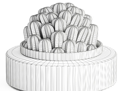 Bouquet Flowers Realistic Cactus minimalist Modern Vase 615 3D 모델