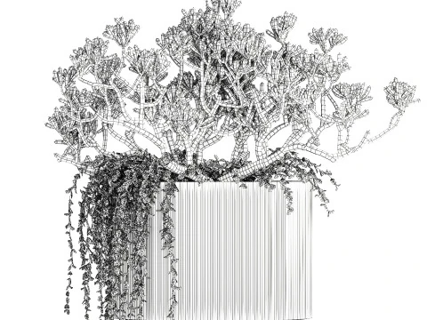 Bukiet Realistyczne Soczyste Kwiaty Nowoczesny Wazon 616 Model 3D