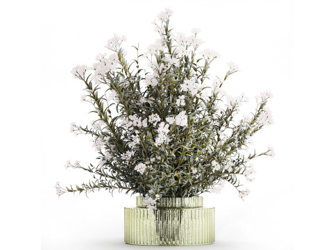 Collection white realistic bouquets of hydrangea 617 3D Model