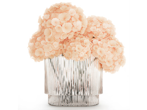 Collection white realistic bouquets of hydrangea 617 3D Model