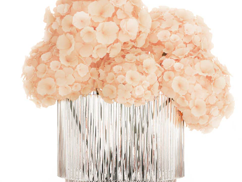 Sammlung wei&szlig;e realistische Hortensienstr&auml;u&szlig;e 617 3D Modell