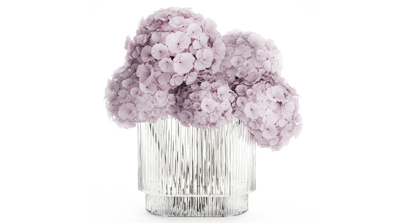 Modern Realistic Bouquet glass Vase Lilac Hydrangea 620 3D Model .c4d .max .obj .3ds .fbx .stl .blend