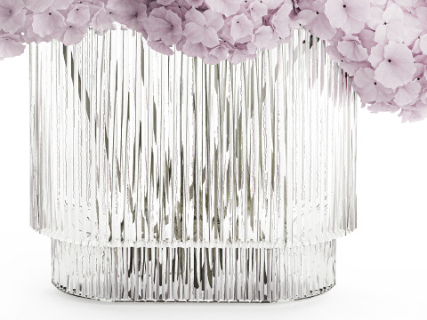 Modern Realistic Bouquet glass Vase Lilac Hydrangea 620 3D Model