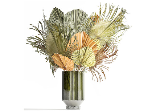 Set Realistic Bouquets Flowers Hydrangea Peony lilac vase Modello 3D