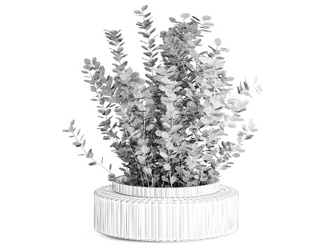 Bouquet of autumn flowers barberry branches glass vase 632 Model 3D