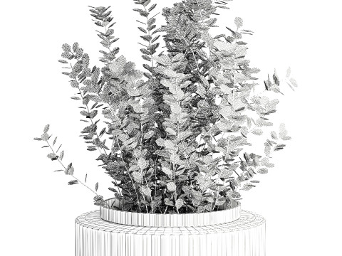 Bouquet of autumn flowers barberry branches glass vase 632 Model 3D
