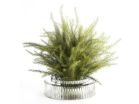 Buqu&ecirc;s verdes realistas flores hort&ecirc;nsia vaso de vidro lil&aacute;s 635 Modelo 3D