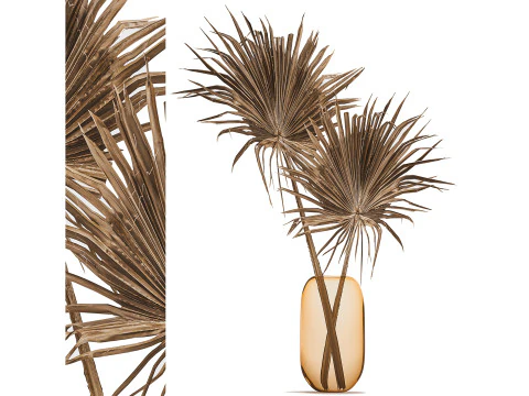 Bouquets hydrangea peony hogweed branches vase 638 3D Model