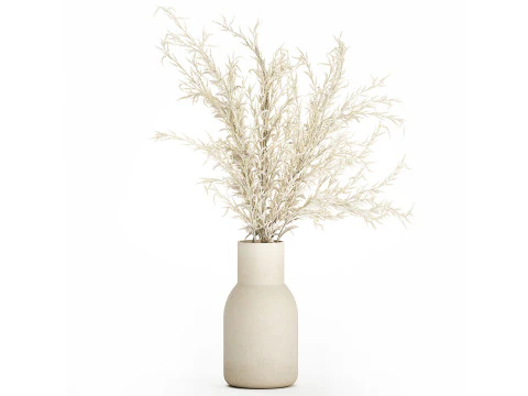 Bouquets hydrangea peony hogweed branches vase 638 3D Model