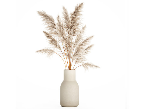Realistic bouquets 5 hydrangea holly poppy branch glass vase 3D Модель