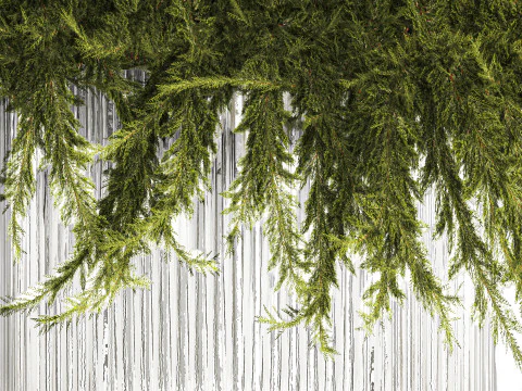 Realistic flower bouquet green juniper branches glass vase 655 3D Model