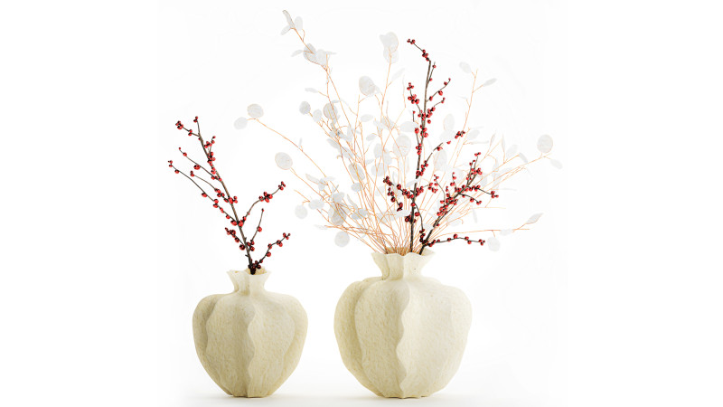 Bouquet dried flowers holly lunaria branches vase decor 666 3D Model .c4d .max .obj .3ds .fbx .stl .blend