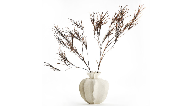 Décor réaliste de branches de bouquet de fleurs séchées dans un vase en céramique Modèle 3D .c4d .max .obj .3ds .fbx .stl .blend 