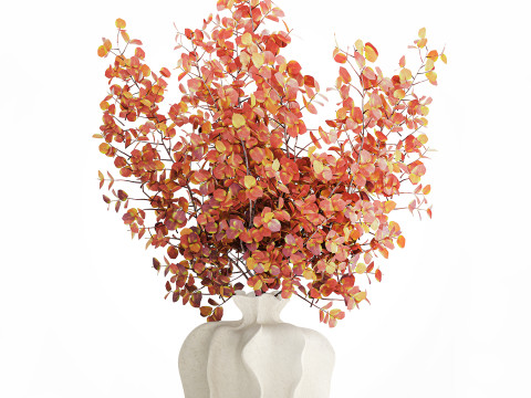 写实秋季花束干伏牛枝陶瓷花瓶 671 3D 模型