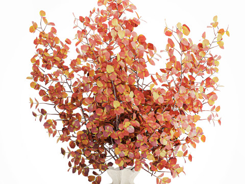 写实秋季花束干伏牛枝陶瓷花瓶 671 3D 模型