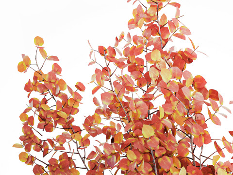 写实秋季花束干伏牛枝陶瓷花瓶 671 3D 模型