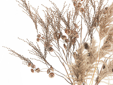 현실적인 가을 꽃다발 말린 팜파스 가지 꽃병 장식 3D 모델