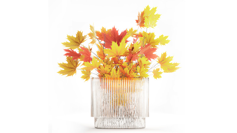 Autumn bouquet branches maple sycamore leaves decor vase 3D Model .c4d .max .obj .3ds .fbx .stl .blend 