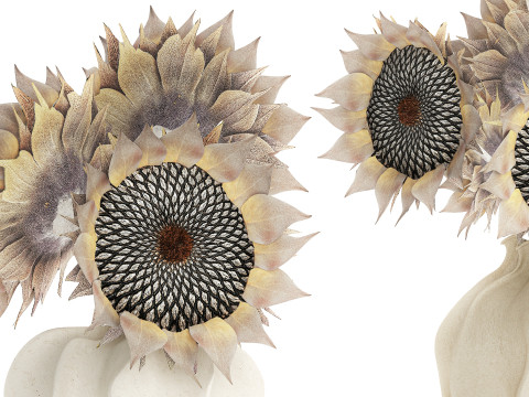 Lindo buqu&ecirc; de flores de girassol conjunto de decora&ccedil;&atilde;o de vaso 687 Modelo 3D