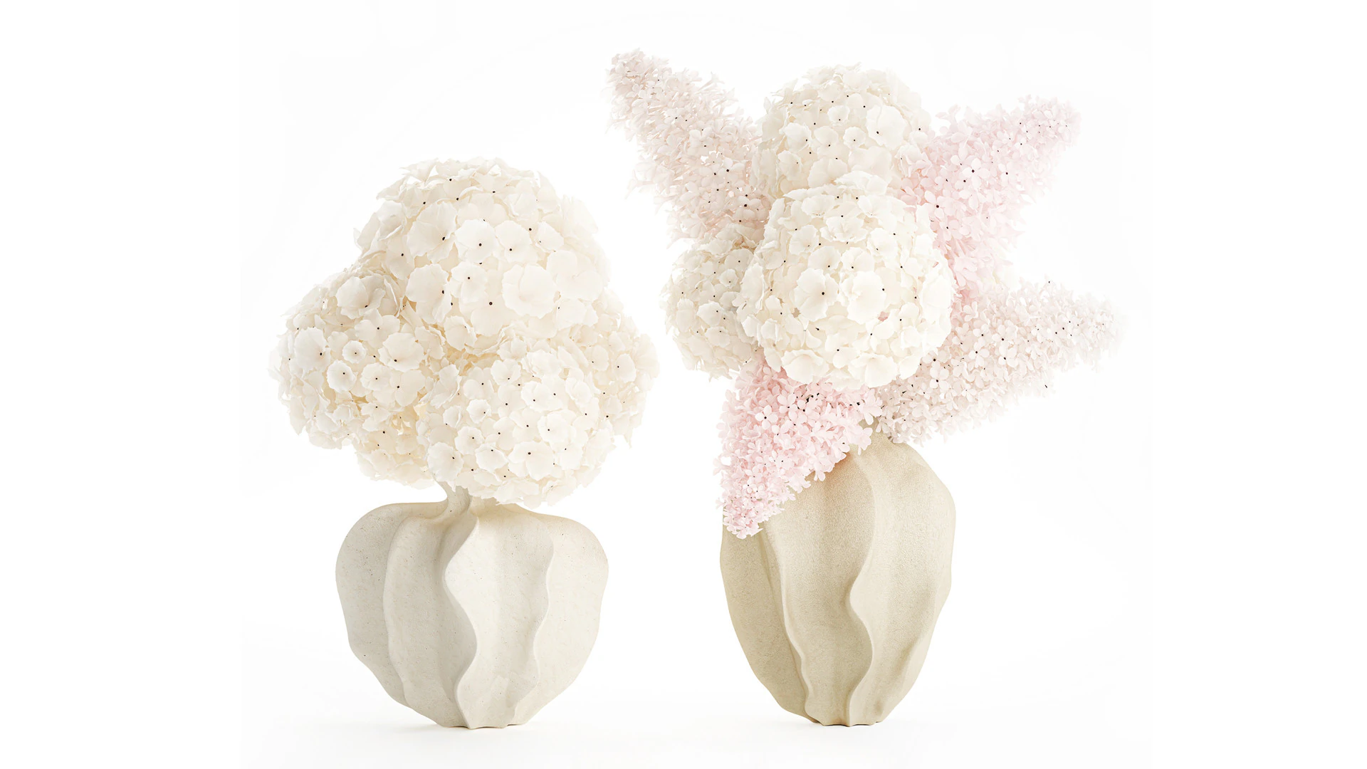 Bouquets pink flowers white Lilac Hydrangea vase decor new 3D Model .c4d .max .obj .3ds .fbx .stl .blend 