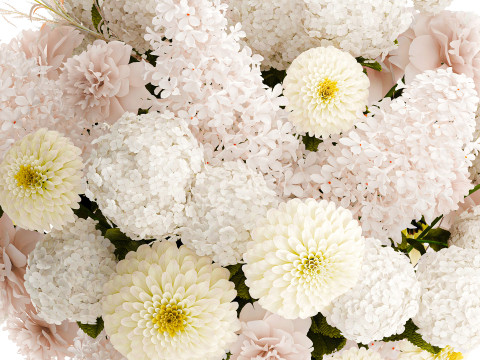 Красивый большой формальный букет с белыми цветами, декор в вазе 3D Модель