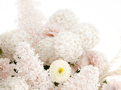 Красивый большой формальный букет с белыми цветами, декор в вазе 3D Модель