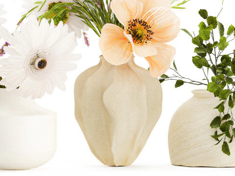 Collezione piccoli mazzi di papavero camomilla lavanda Modello 3D