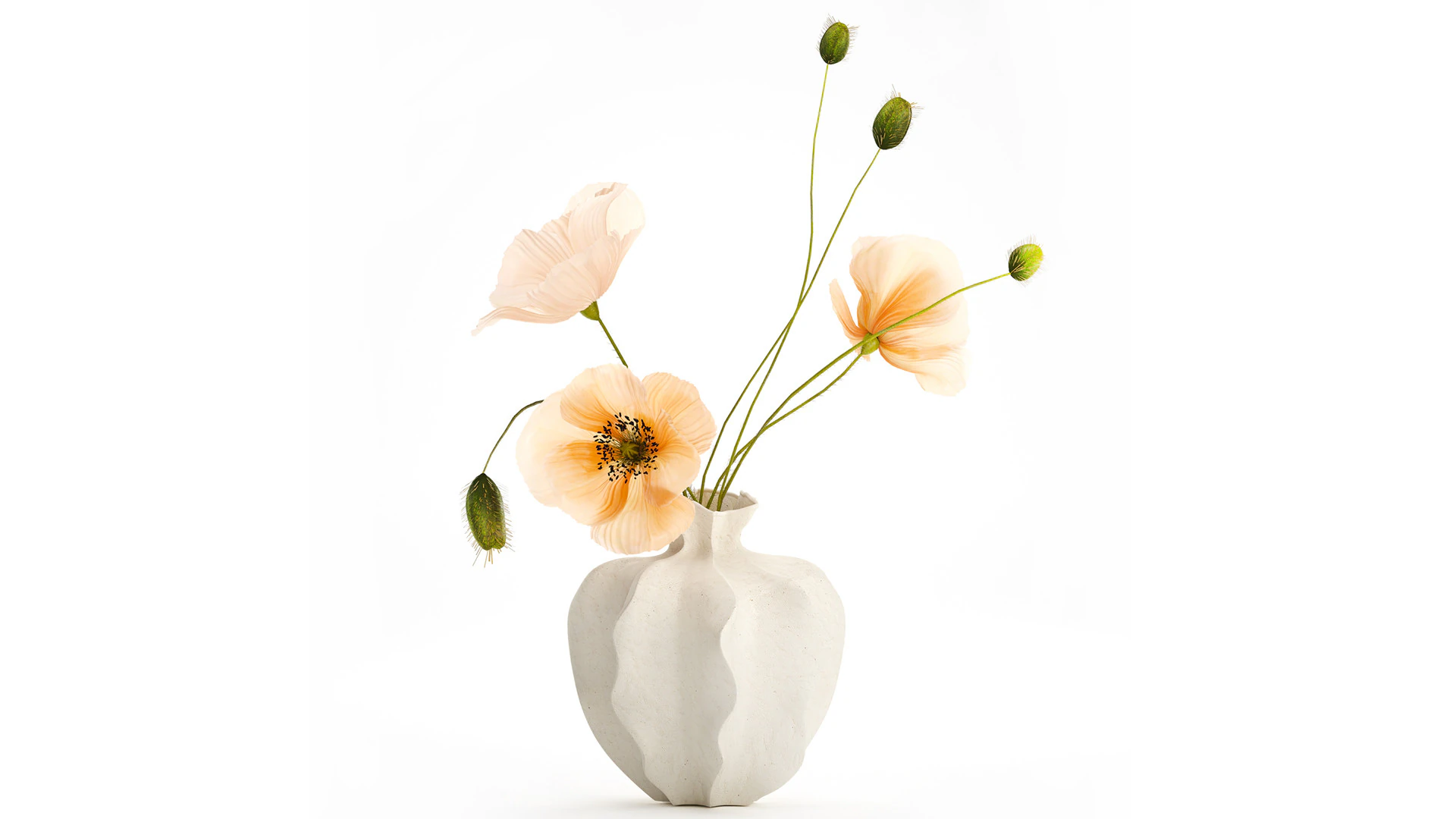 Realistic wildflower bouquet Icelandic poppy vase decor 3D Model .c4d .max .obj .3ds .fbx .stl .blend 